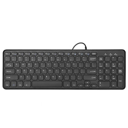 6sa静音超薄usb有线键盘办公游戏有线小键盘巧克力按键外接键盘黑色