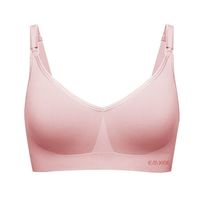 嫚熙(EMXEE)哺乳文胸无钢圈喂奶孕妇内衣防下垂前开扣聚拢调整型 粉色 S