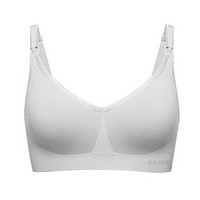 嫚熙(EMXEE)哺乳文胸无钢圈喂奶孕妇内衣防下垂前开扣聚拢调整型 雪灰色 M