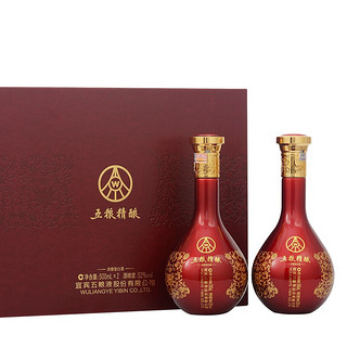 WULIANGYE 五粮液 五粮精酿 红双191 52%vol 浓香型白酒 500ml*2瓶 双支装