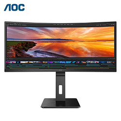 AOC 冠捷 CU34P2X 34英寸VA曲面显示器（3440×1440、144Hz、1ms、1500R）