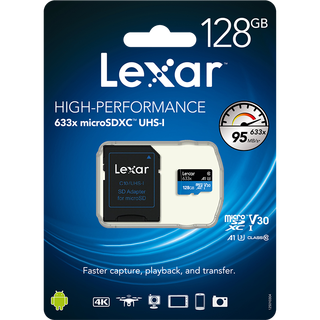 Lexar 雷克沙 633x microSD存储卡 128G（UHS-I、V30、A1)