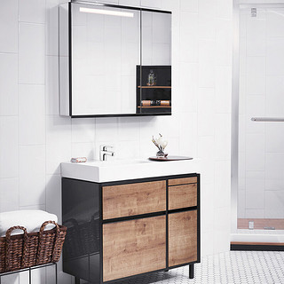 KOHLER 科勒 博纳系列 K-20020T+K-16027T-4-CP+K-96107T-NA 多功能浴室柜组合 90cm