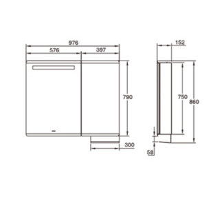 KOHLER 科勒 亲悦系列 K-30013T-0 浴室镜柜 100cm 白色