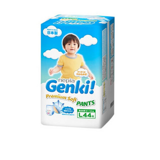 nepia 妮飘 Genki!系列 拉拉裤 L44片+保湿纸 40抽*40包+有芯卷纸 140g*27卷+手帕纸 7抽*36包