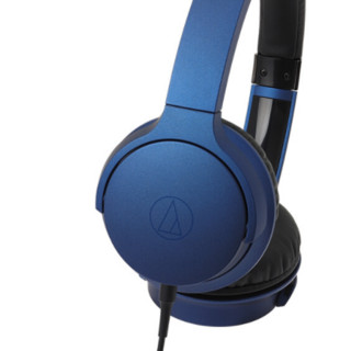 audio-technica 铁三角 ATH-AR3iS 耳罩式头戴式动圈有线耳机 蓝色 3.5mm