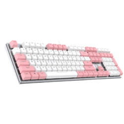 Dareu 达尔优 机械师合金版 108键 有线机械键盘 白粉色 达尔优茶轴 单光