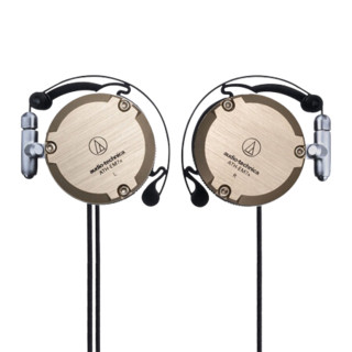 audio-technica 铁三角 EM7X 压耳式挂耳式动圈有线耳机 香槟金 3.5mm