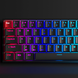 AULA 狼蛛 F3068 68键 蓝牙双模机械键盘 午夜霓虹 木蓝轴 RGB