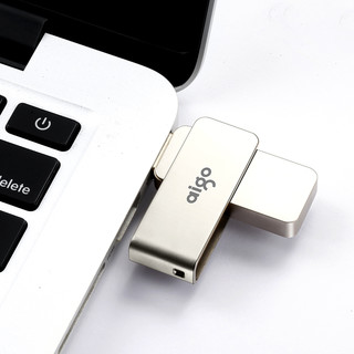 aigo 爱国者 U330 USB 3.0 旋转U盘 银色 128GB USB-A