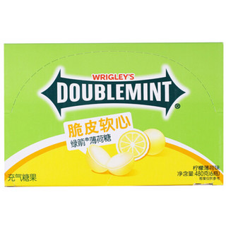 DOUBLEMINT 绿箭 脆皮软心薄荷糖 柠檬薄荷味 80g*6瓶