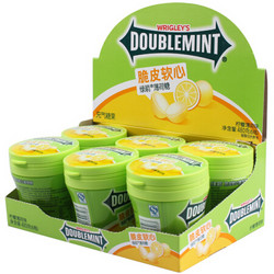 DOUBLEMINT 绿箭 薄荷糖脆皮软心糖柠檬薄荷味80g*6瓶 糖果零食儿童