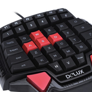 DELUX 多彩 T9U 47键 有线薄膜键盘 黑色 无光