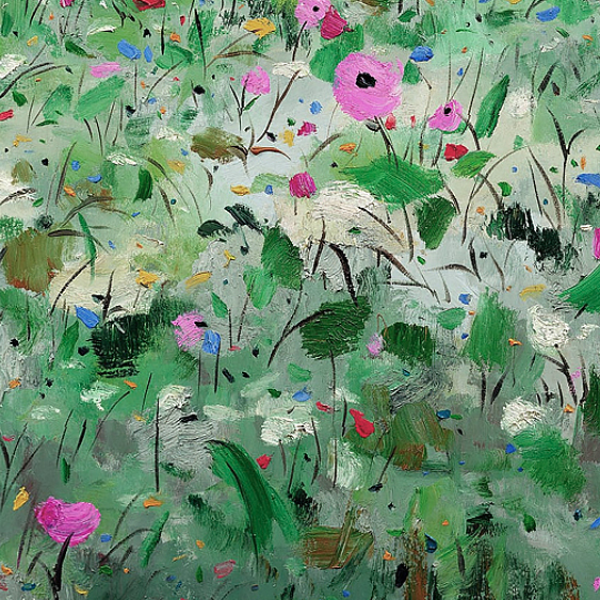 橙舍吴冠中复刻版画山花画框尺寸60cm80cm油画布限量999版