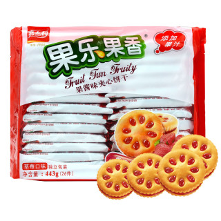 嘉士利果乐果香夹心饼干草莓味443g