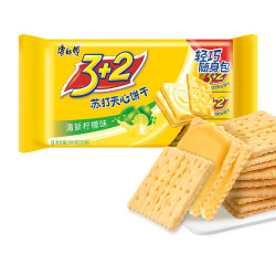 康师傅 3+2 苏打夹心饼干 清新柠檬味 125g