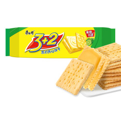 康师傅 3+2系列 清新柠檬味 苏打夹心饼干 125g
