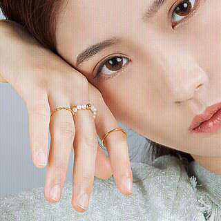 LUKFOOK JEWELLERY 六福珠宝 B01TBGR0027 女士素圈足金戒指 11号 1.09g