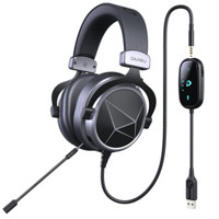 Dareu 达尔优 EH722 音控版 耳罩式头戴式有线耳机 黑色 USB口