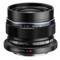OLYMPUS 奥林巴斯 M.ZUIKO DIGITAL ED 12mm F2.0 广角定焦镜头 奥林巴斯卡口 黑色