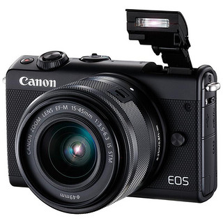 Canon 佳能 EOS M100 APS-C画幅 微单相机 黑色 EF-M 15-45mm F3.5 IS STM 变焦镜头 单头套机