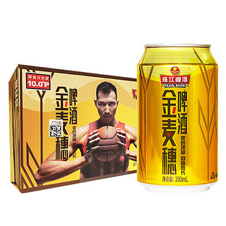 10度 珠江金麦穗啤酒 330ml*24听 整箱装