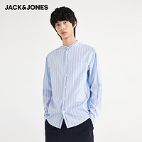 JACK&JONES; 杰克琼斯 220305014 男士条纹立领衬衫