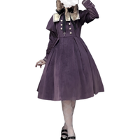 Larmes d'Anges 天使之泪 Lolita洛丽塔 十字圣女2.0系列 女士OP长袖连衣裙 紫色 S