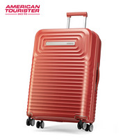 美旅回形箱大容量旅行箱超轻行李箱飞机轮静音拉杆箱波浪纹密码箱29英寸NC3 橘红色