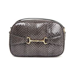 celine思琳赛琳celine女士深灰色蛇皮革马衔扣肩背包手袋191354buw10