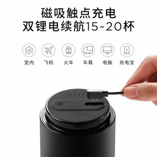 NICOH 便携咖啡机家用 小型全自动现磨一体磨豆手冲咖啡 陶瓷白-双杯配置长续航USB充电