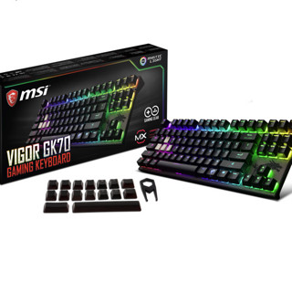 MSI 微星 VIGOR GK70 87键 有线机械键盘 黑色 Cherry银轴 RGB