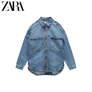 ZARA 夏季新款 女装 口袋饰牛仔衬衫外套 04877054400