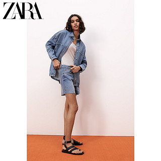 ZARA 夏季新款 女装 口袋饰牛仔衬衫外套 04877054400