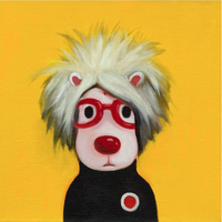 陈建周《哮天犬》40*40cm 装饰画 潮流艺术家手工装框 限量99版