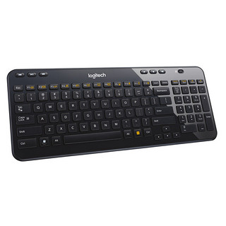 logitech 罗技 K360 106键 2.4G无线薄膜键盘 黑色 无光