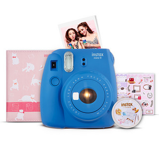 FUJIFILM 富士 INSTAX mini9 拍立得 (86x54mm) 海水蓝 手账本套餐