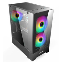 长城(Great Wall)新魔镜M20c黑色 电脑机箱(ATX大板/240水冷/宽背线/7风扇位/双面玻璃/U3/磁吸防尘)