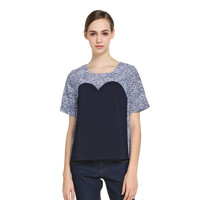 拉科斯特 LACOSTE女式时尚休闲短袖上衣 XL 深蓝