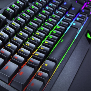 RAZER 雷蛇 黑寡妇蜘蛛 幻彩版 104键 有线机械键盘 黑色 雷蛇绿轴 RGB