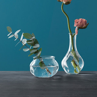 IKEA宜家VILJESTARK维利斯塔花瓶透明玻璃创意插花摆件家居装饰品