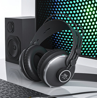 iSK 声科 HP-980 耳罩式头戴式降噪有线耳机 黑色 3.5mm