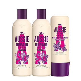 aussie 袋鼠 强韧修护洗护套装 (洗发水300ml*2+发膜250ml)