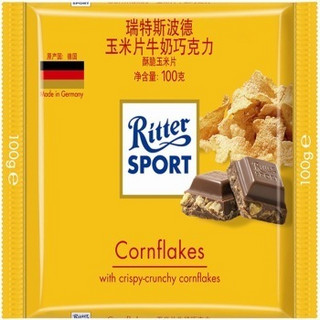 Ritter SPORT 瑞特斯波德 RitterSport 瑞特斯波德 玉米片牛奶巧克力 100g