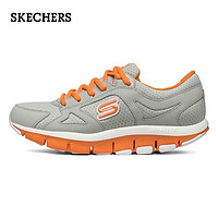 SKECHERS 斯凯奇 Skechers斯凯奇时尚休闲鞋女 舒适减震摇摇鞋网纱透气系带健步鞋12473-LGOR  35