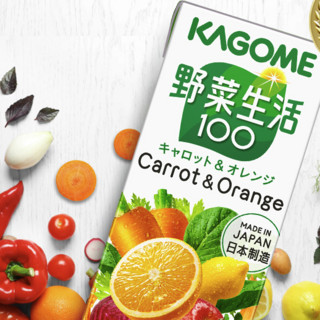 KAGOME 可果美 野菜生活100 混合果蔬汁 原味 200ml*12瓶