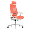 达宝利 人体工学椅电脑椅家用舒适久坐送礼高端办公椅子摩登modern 白框银白色+脚托