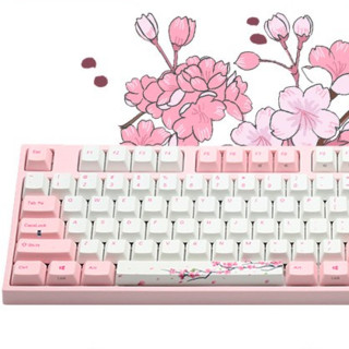 VARMILO 阿米洛 MA108 桜 108键 有线静电容键盘 粉白 阿米洛静电容V2雏菊黄轴 单光