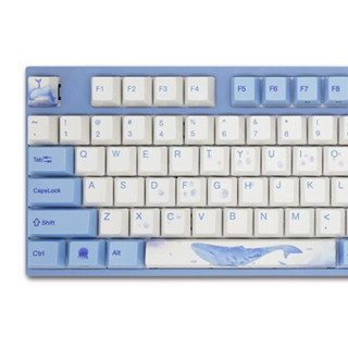 VARMILO 阿米洛 MA87 海韵 87键 有线静电容键盘 蓝白 阿米洛静电容V2玫瑰红轴 单光