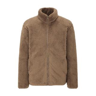 uniqlo优衣库男士摇粒绒拉链夹克438374米色xxxl